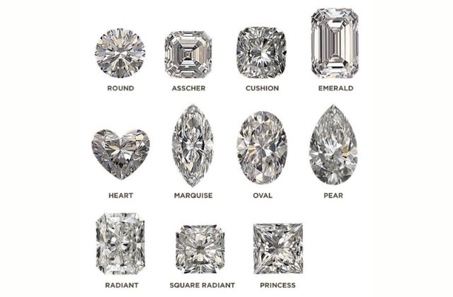 Các hình dạng kim cương phổ biến