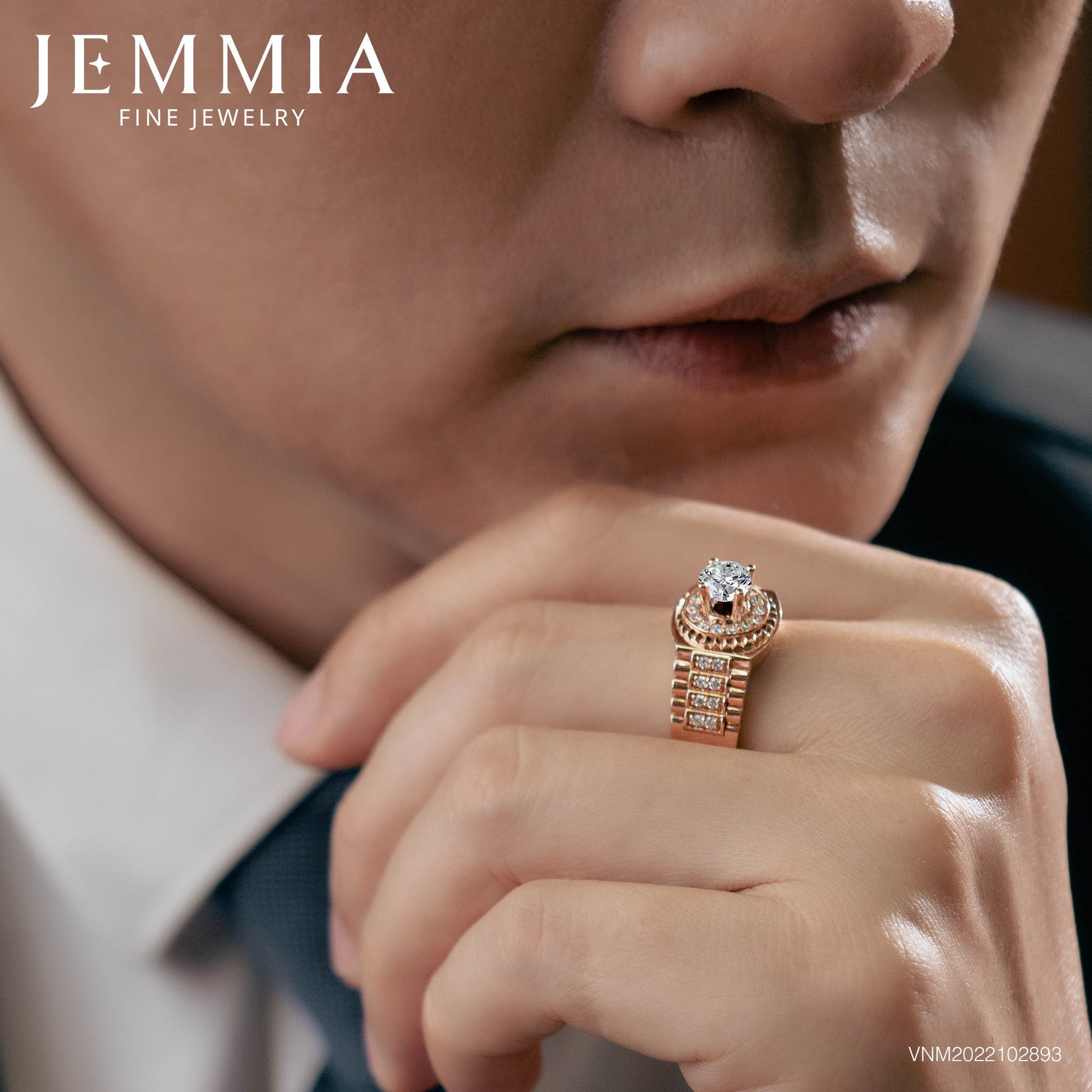 Nhẫn kim cương nam 10 ly