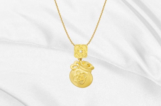 Mặt dây chuyền nam vàng 24k hình túi thần tài