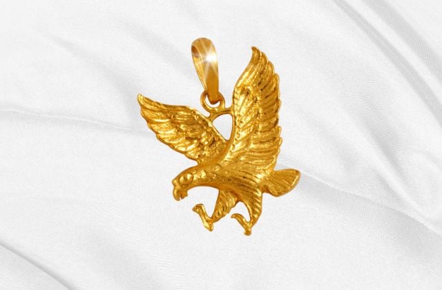 Mặt dây chuyền nam vàng 24K hình chim đại bàng quyền uy