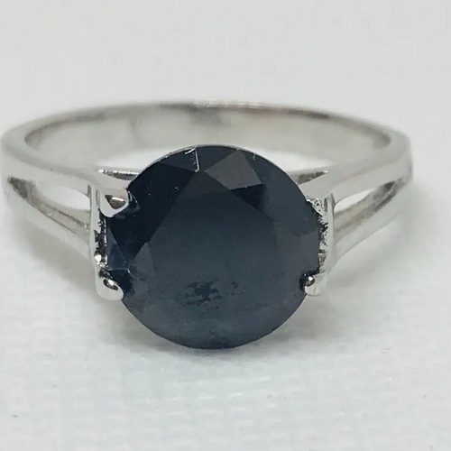 Nhẫn nam đá thạch anh đen mặt tròn