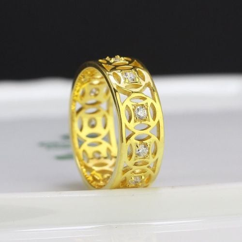 nhẫn mạ vàng nam đính đá