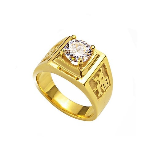 Nhẫn chữ Phúc đính kim cương sang trọng cho nam