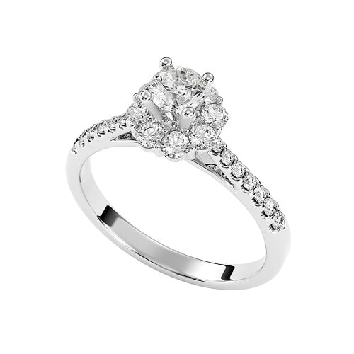 Nhẫn cầu hôn kim cương vàng trắng