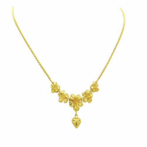 Dây chuyền cưới vàng 24K hoa tình yêu tỉ mỉ, tinh xảo