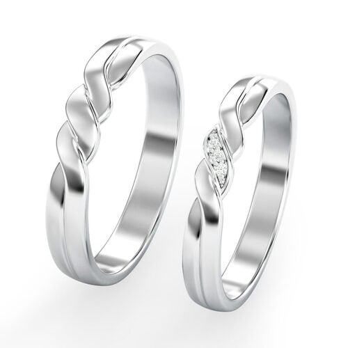 WDA00299 - Nhẫn cưới 18K vàng Ý kiểu xoắn