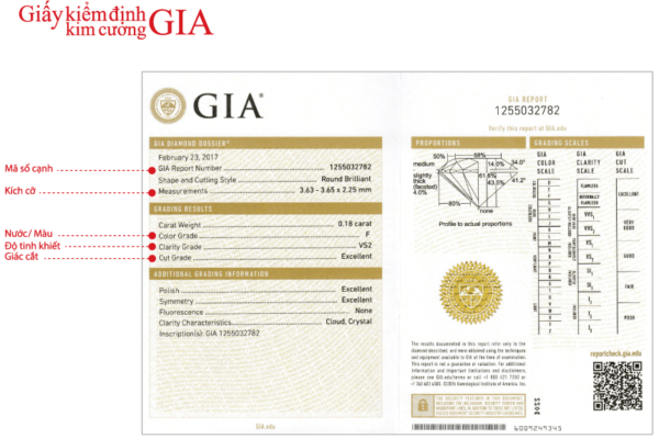 Giấy kiểm định kim cương GIA