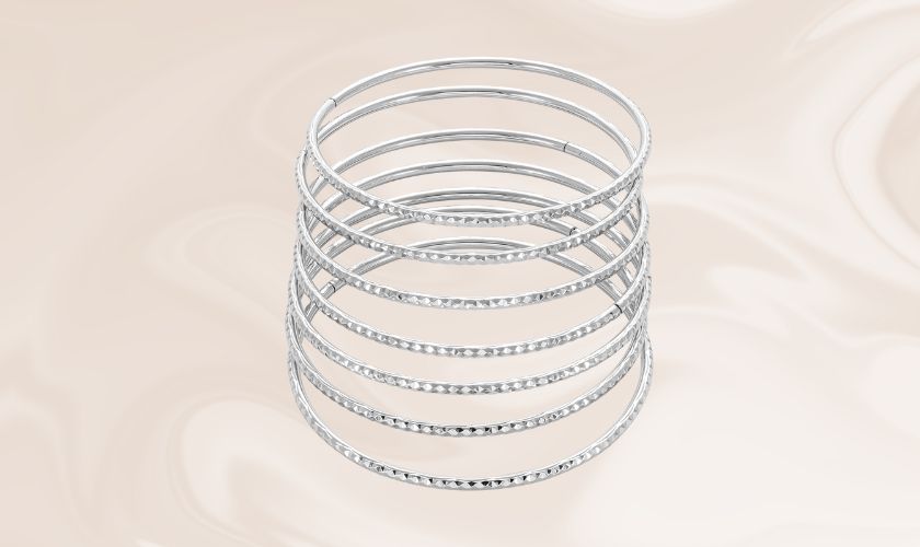 Vòng tay Ximen vàng trắng Ý 18K