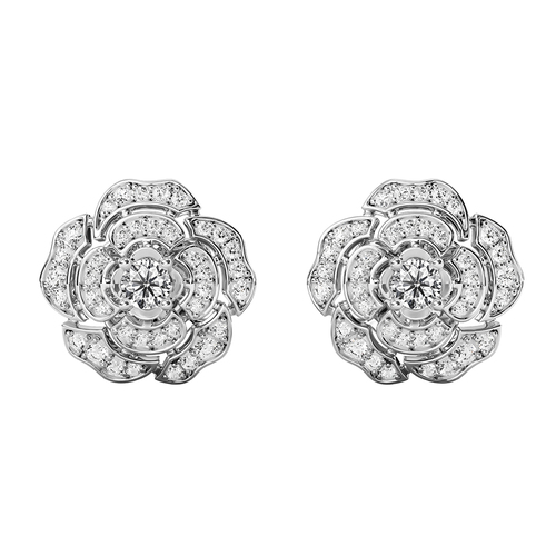 Mẫu bông tai vàng 18K BT2023033161 đính đá hoa hồng