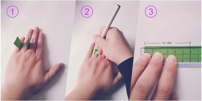 Đo size nhẫn bằng một tờ giấy