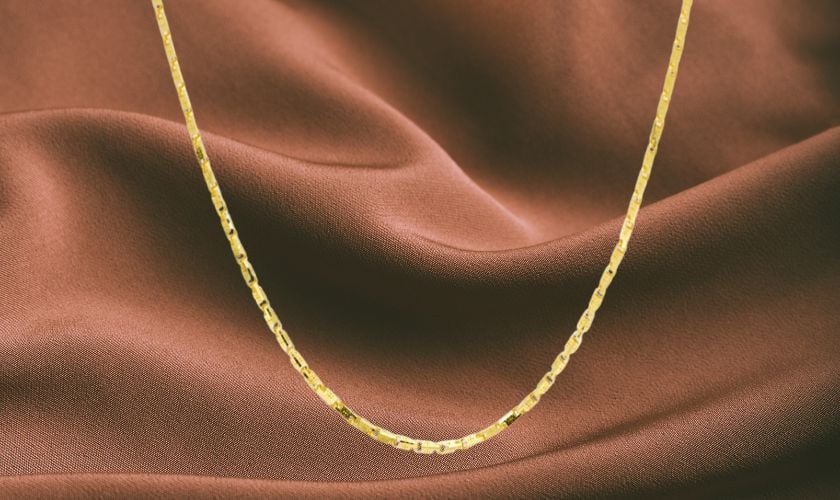 Dây chuyền vàng 10K nam 1 chỉ thiết kế bản dẹp thanh lịch