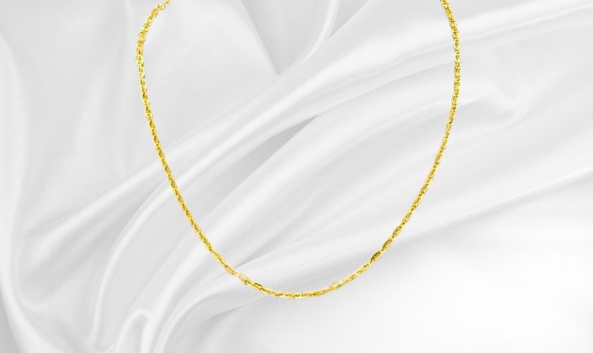 Dây chuyền nam vàng 10K 1 chỉ kiểu mắt xích tròn xoắn sang trọng