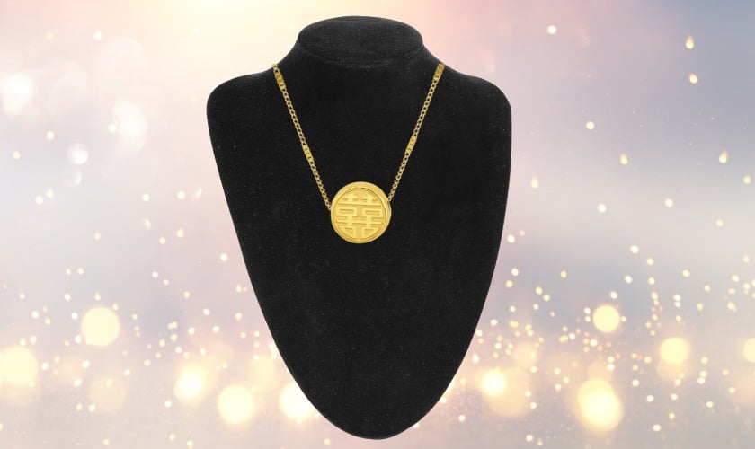 Mẫu dây chuyền vàng hình chữ Phúc