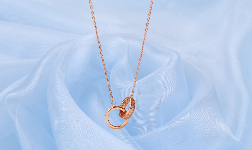 Trang sức vòng cổ cho nữ thiết kế hình tròn lồng nhau thanh lịch