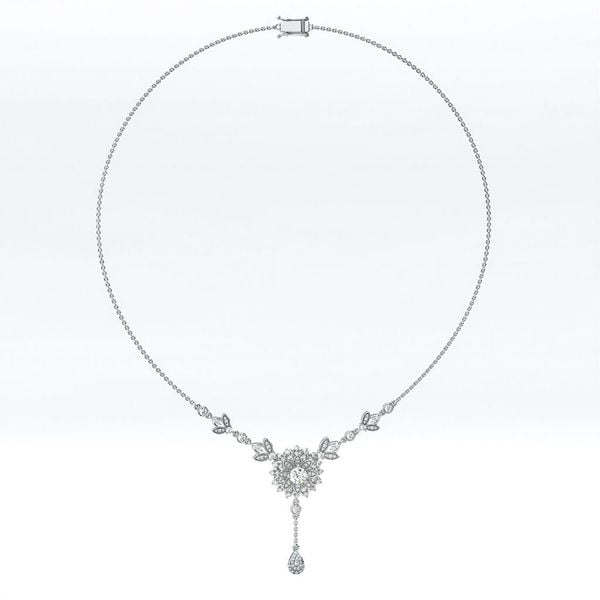 dây chuyền vàng trắng kim cương