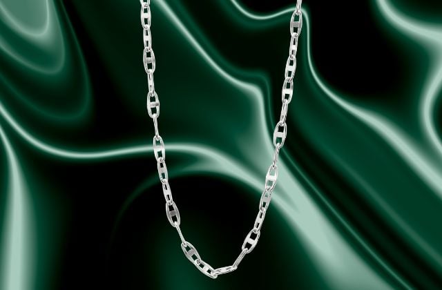 Trang sức dây chuyền vàng trắng nam 18K quý phái