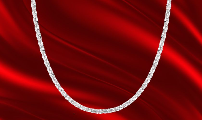 Mẫu dây chuyền xoắn vàng trắng 10K tối giản