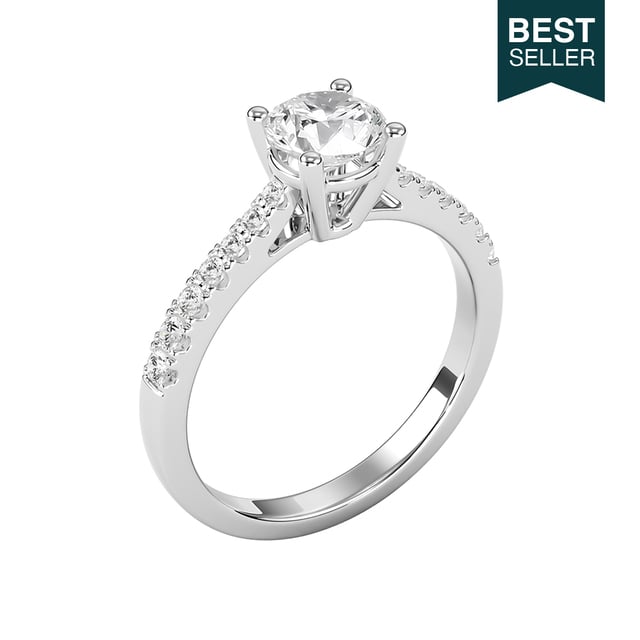 Nhẫn cầu hôn hột xoàn 18k VNF2021092286 biểu tượng cho sự gắn kết vĩnh cữu