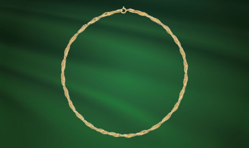 Kiềng vàng kiểu xoắn đơn giản tượng trưng cho sự nhẹ nhàng