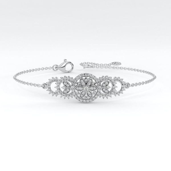 vòng tay kim cương vàng trắng