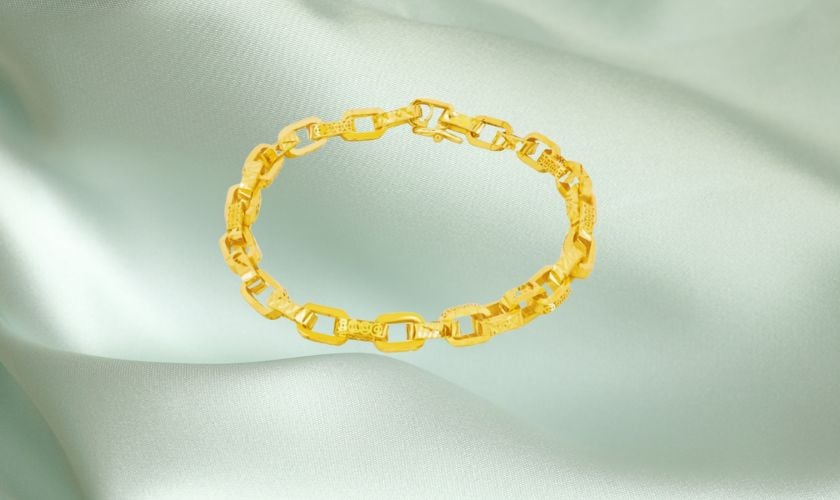 Mẫu lắc vàng 24K 5 chỉ với thiết kế mắt xích cổ điển dành cho nam