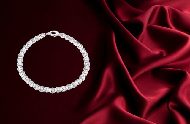 Lắc tay vàng trắng nổi bật dành cho quý ông