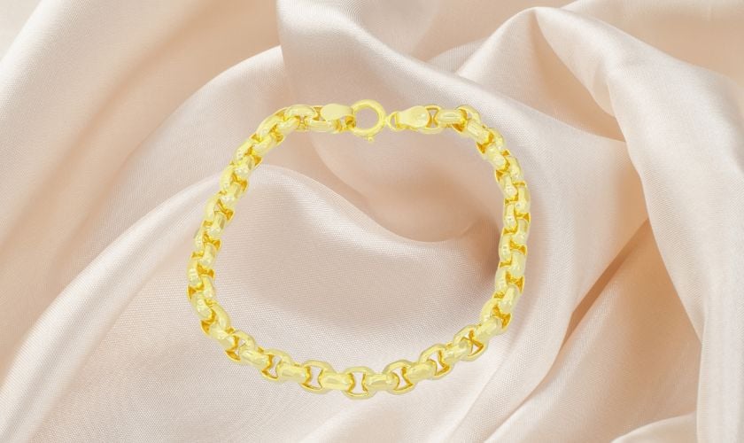 Lắc nam vàng Ý kiểu mắt xích tròn bản nhỏ