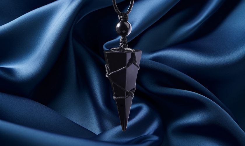 Mặt dây chuyền nam hình trụ tam giác đen huyền bí