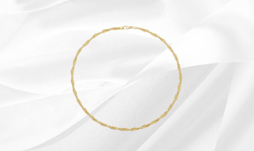 Kiềng cổ vàng 18k 2 chỉ xoắn