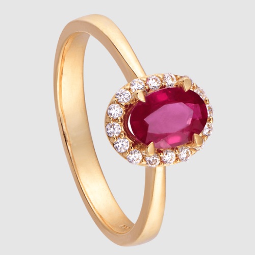 Hình 3: Mẫu nhẫn mặt đá ruby nữ đơn giản mà quý phái 