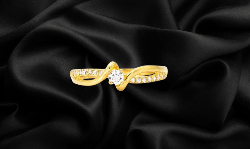 Mẫu nhẫn nữ vàng 24K kiểu dáng Twist thanh lịch