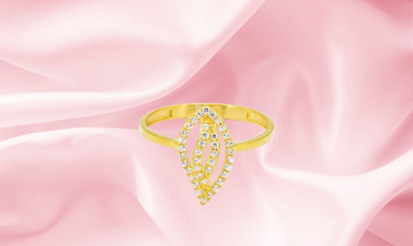 Nhẫn nữ vàng 9999 hình chiếc lá