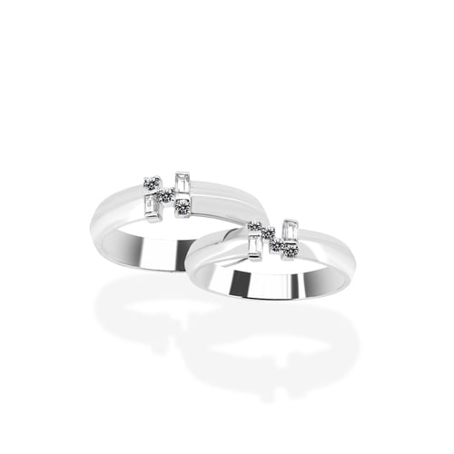 NC2021092308 - Nhẫn cưới 18K vàng Ý chữ H độc đáo