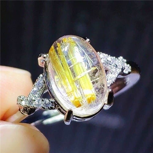 Hình 8: Nhẫn phong thủy nam nhẫn đá thạch anh tóc