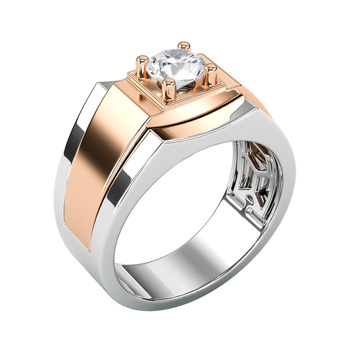 Nhẫn vàng hồng nam 18K trẻ trung, phong cách