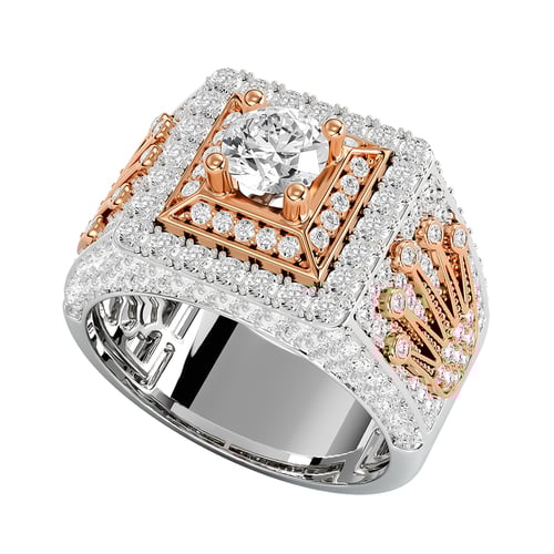 Nhẫn vàng hồng nam 18K nam tính, sang trọng