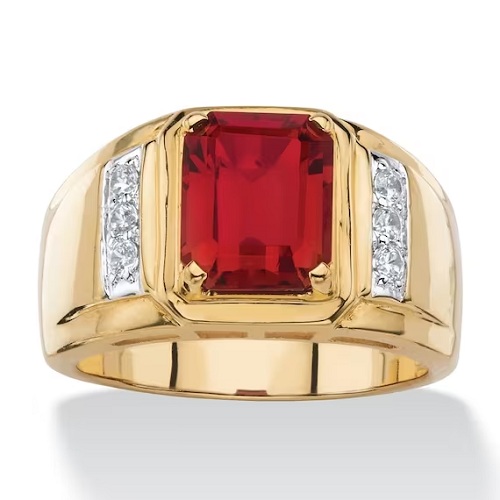 Hình 2: Nhẫn đá ruby đỏ nam vàng 18k sang trọng 