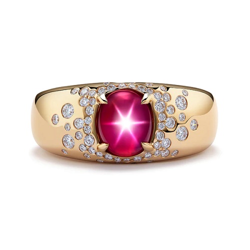 Hình 5: Nhẫn nam đá ruby sao vàng 18k độc đáo 