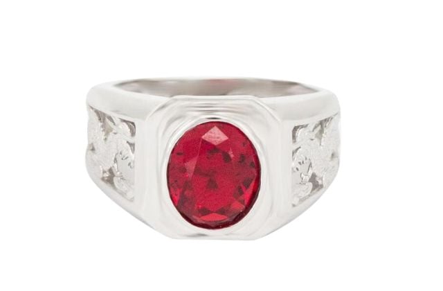 Nhẫn vàng trắng 18K cao cấp chạm khắc khắc đôi rồng tinh xảo