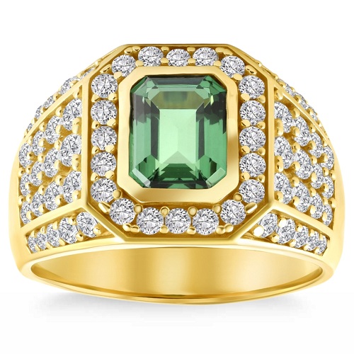 Hình 4:Nhẫn nam ngọc lục bảo đính kim cương