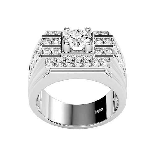 Hình 2: Nhẫn ngón út cho nam đính kim cương đơn giản mà đẹp  