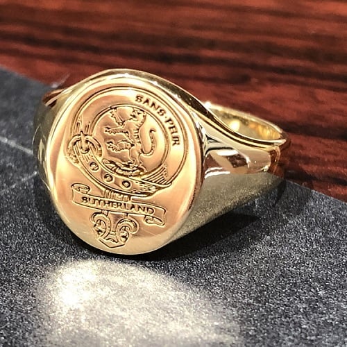 Nhẫn nam Signet khắc biểu tượng