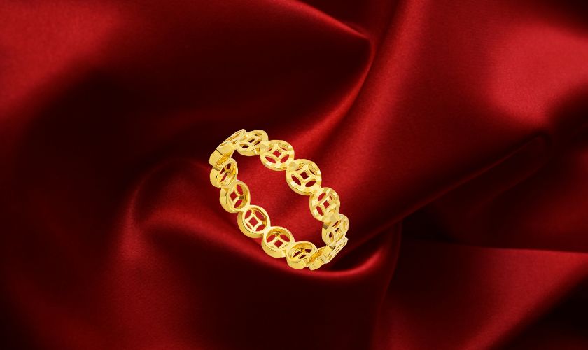 Mẫu nhẫn vàng ngày thần tài thiết kế kim tiền