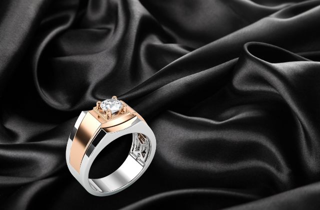 Mẫu nhẫn kim cương nam vàng 18K với thiết kế đầy sức hút