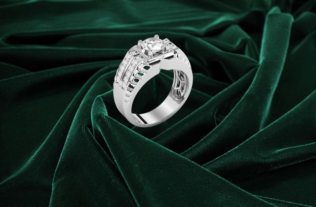 Mẫu nhẫn nam vàng trắng 18K đẳng cấp thượng lưu