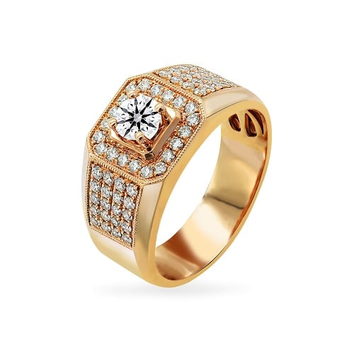 Hình 2: Nhẫn vàng nam 24k 3 chỉ đẳng cấp đính kim cương