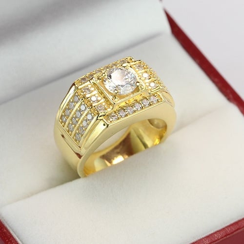 Nhẫn vàng nam 9999 5 chỉ đính kim cương quyền uy