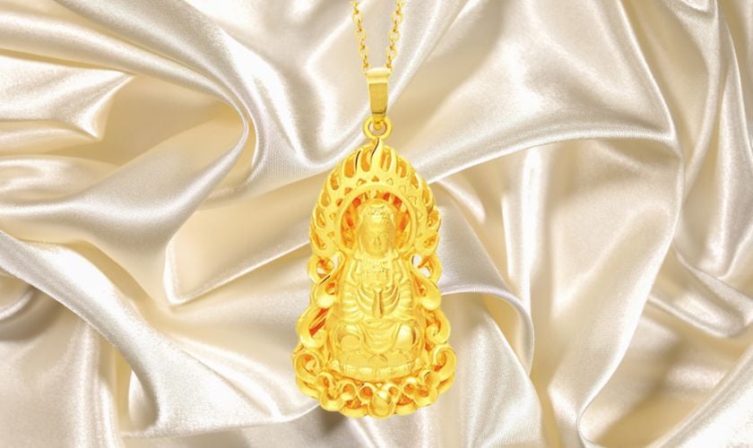 Mặt dây chuyền Phật Quan Âm vàng 24K dành cho nữ