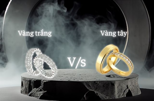 So sánh giữa vàng tây và vàng trắng