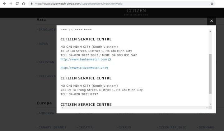 Trung tâm sửa chữa đồng hồ CITIZEN